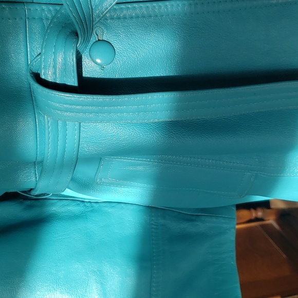Vintage Marquis of London turquoise leather car coat - Picture 3 of 7